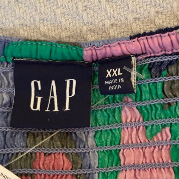 NWT Gap Spring Multi Floral Smocked Handkerchief Hem Midi Dress Size XXL - Picture 8 of 10